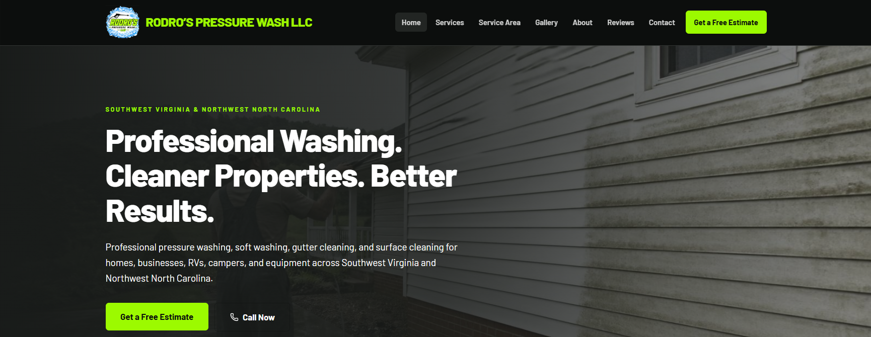 Rodro's Pressure Wash LLC website preview