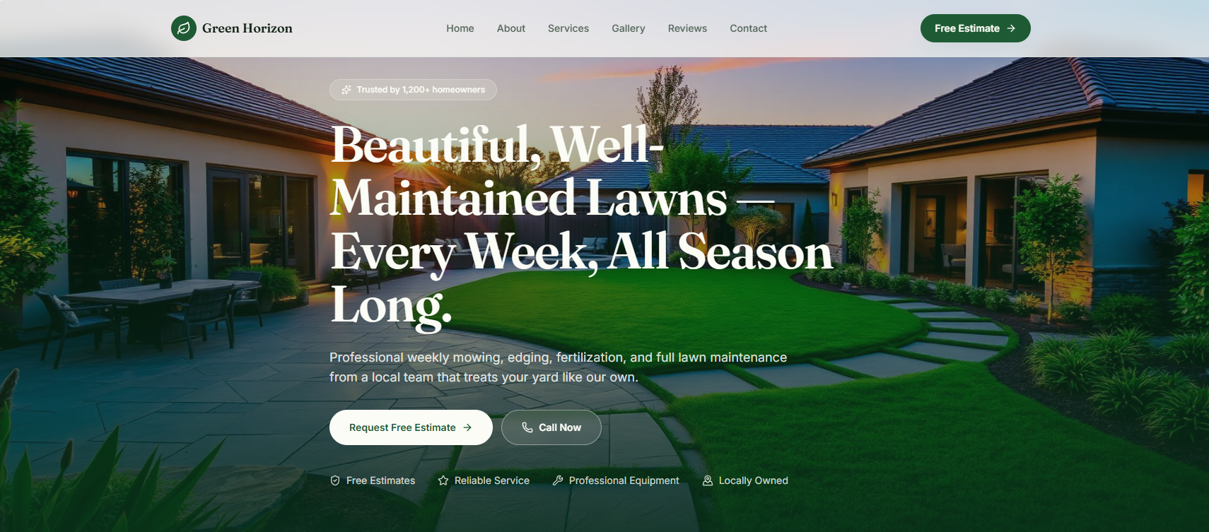 Green Horizon Landscaping website preview